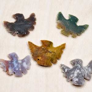 2'' Fancy Jasper Eagle Arrowheads Fabricación de joyas y envoltura de alambre, hermosa pieza de exhibición imagen 1