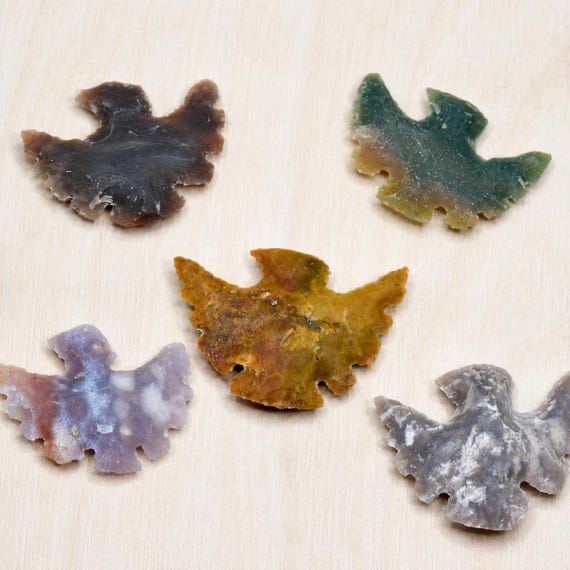 2'' Fancy Jasper Eagle Arrowheads Jewelery Making And Wire Wrapping, Beautiful Display Piece