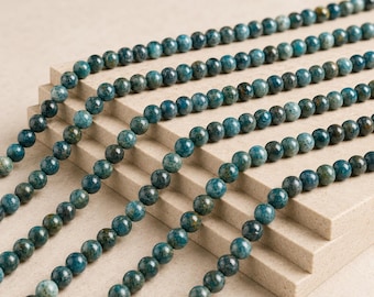 Apatite Round Beads, Polished Natural Round 6mm, 8mm