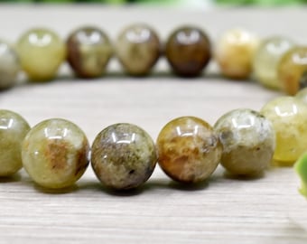 Green Tourmaline Bracelet 8MM A Round Bead Bracelet, Gemstone Bracelet
