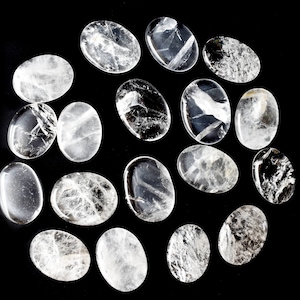 One (1) Clear Quartz Pocket Stone for crystal healing - Pocket Crystal Stones - Thumb Stone