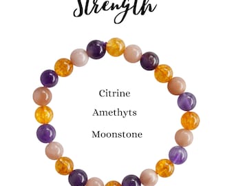 Mejora la pulsera de cristal de FUERZA, cristales de fuerza, joyas de fuerza, fuerza, regalos de fuerza