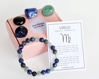 VIRGO Zodiac Crystals Set, Astrology Birthday Gift, Astrology Gift, Tumbled Stones Astrology Set, Zodiac Virgo Crystal Stones, Zodiac Gift