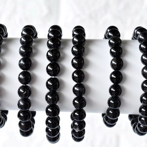 Black Tourmaline Bracelet Round Bead Bracelet, Gemstone Bracelet 4mm, 6mm, 8mm, 10mm Handmade Woman Black Tourmaline Bracelet, Crystal Bead