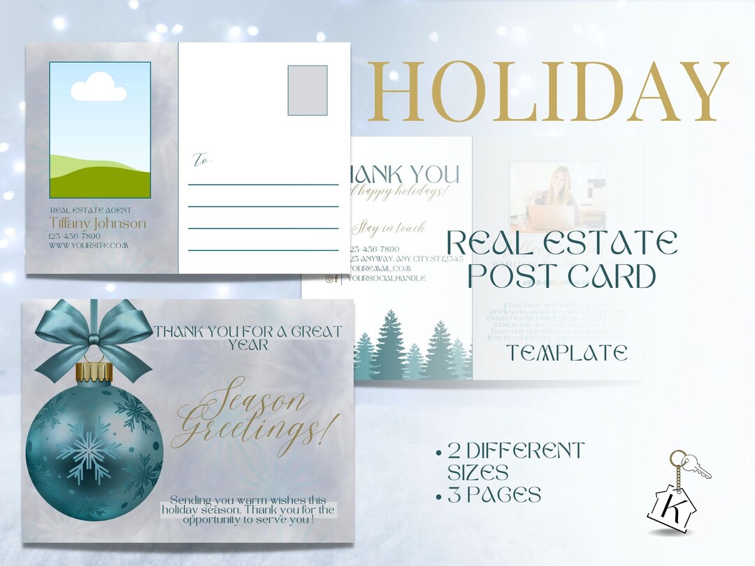 Holiday Real Estate Postcard Christmas Post Card Greeting Etsy
