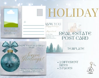 Holiday Real Estate Postcard | Christmas Post Card | Greeting Card Realtor | Real Estate Holiday Postcard | Winter Real Estate Marketing
