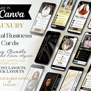 Luxury Real Estate Digital Business Cards | Textable Business Cards | Modern Contemporary Business Cards | Real Estate Marketing
