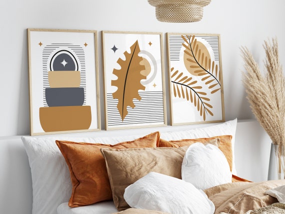 Neutral Boho Wall Art Prints Boho Wall Decor Set of 3 Wall - Etsy