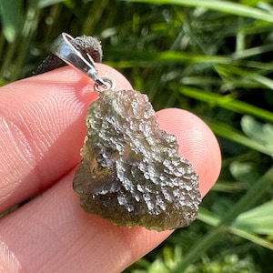 Genuine Moldavite pendant from Chlum, Czech Republic