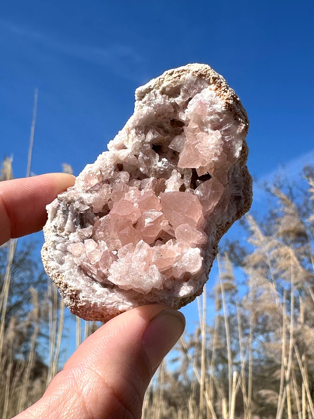 Paire De Connecteurs DIY – Tranches De Géode Druzy Rose – Plaqué Rhodium Noir