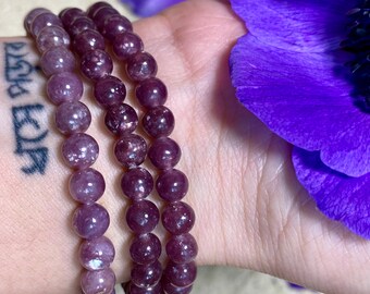 Echte lepidolietarmband | Meditatie | Spiritualiteit | Chakra | Lepidoliet |