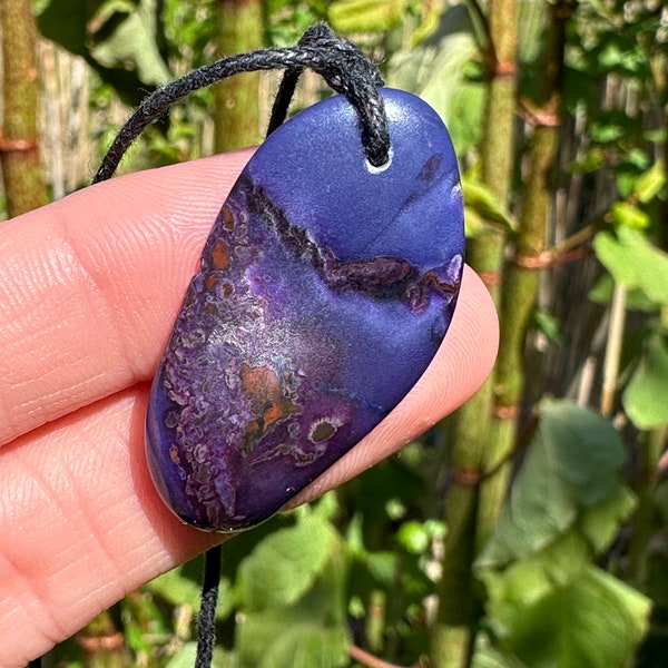 Dark gel sugilite pendant from the famous Wessels mine