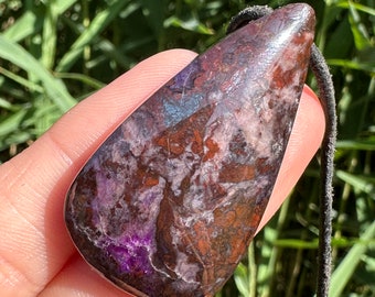 Dark sugilite pendant from the famous Wessels mine