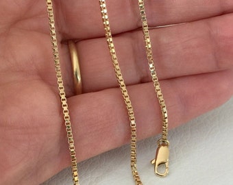 Everyday Delicate Necklace Dainty layering Chain Choker Gold Link necklace, Minimalist Best Friend Gift 1.5mm 24k Gold Stamped