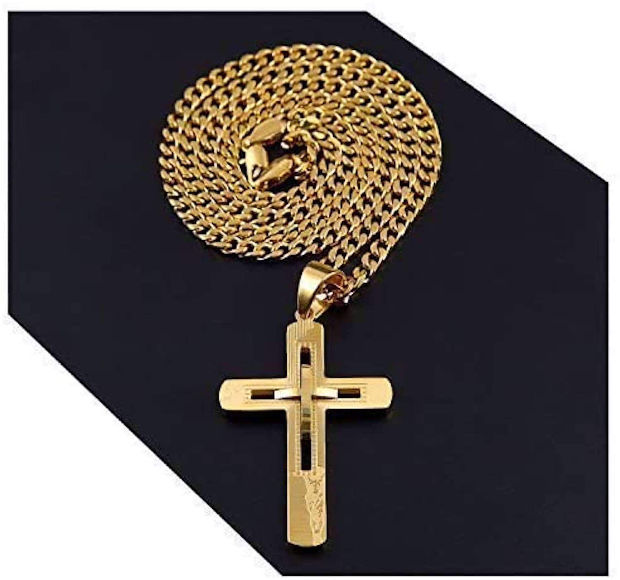 Esclusiva Collana In Acciaio Inossidabile Color Oro Con Piccola Croce | Disponibile! | Lucleon