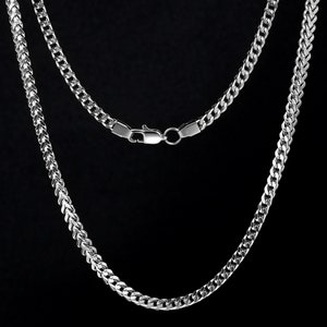 Hommes boîte gourmette chaîne tous les jours 14k or blanc rempli collier 2.5MM cadeau pour hommes femmes bijoux