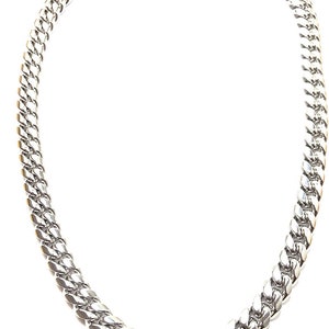 14k White Gold Cuban Link Chain, Hip Hop Chain, Mens Chain Necklace, 10mm Chain, Link Chain Necklace, Curb Chain Necklace, Mens Curb Chain