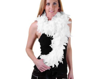Ladies Women White150 CM High-Quality 50gm Feather Boa 20s Flapper Hen Night Fancy Dress, Dress Costume, Decorations