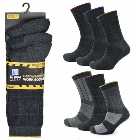 Calcetines para botas de trabajo para hombre, resistentes, cálidos,  acolchados, con soporte UK 6-11 UK lote paquete de 6 -  México