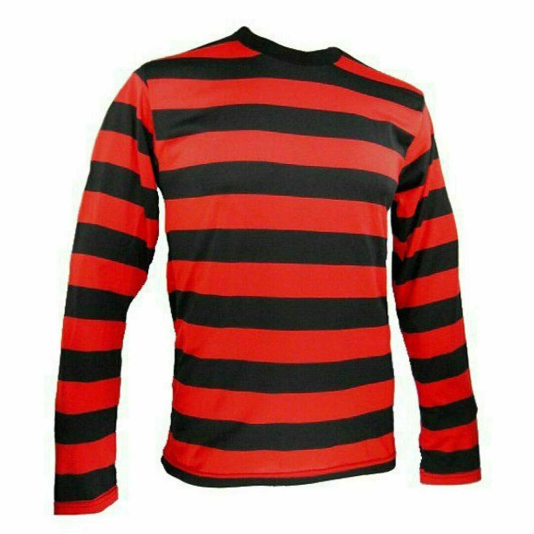 New Children Red Black Striped Tshirt Denis Top Full Sleeve Etsy