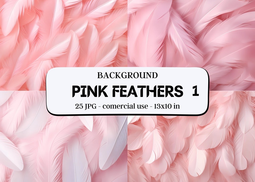 25 Pink Feather Backgrounds Set1 / Instant Download / - Etsy
