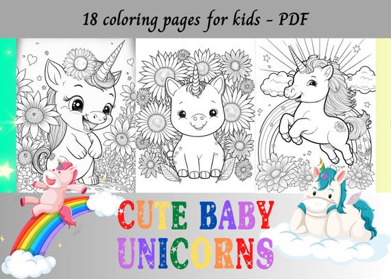 Unicorn Birthday Gift Activity Coloring Book Cute Animal Unicorn