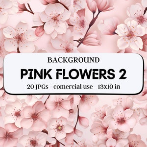 20 rosa Blumen Hintergründe Set2 / Instant Download / Kommerzielle Nutzung