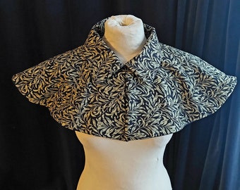 Handmade vintage Style navy floral pattern Bridgerton Darling cape.
