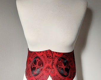 Vintage style handmade gothic vampire pin up corset style button belt waist shaper