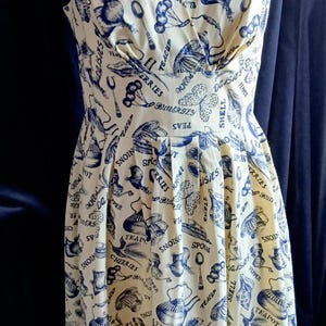 Vintage style cottagecore Garden witch whimsygoth Practical Magic cream vegetables alternative dress.