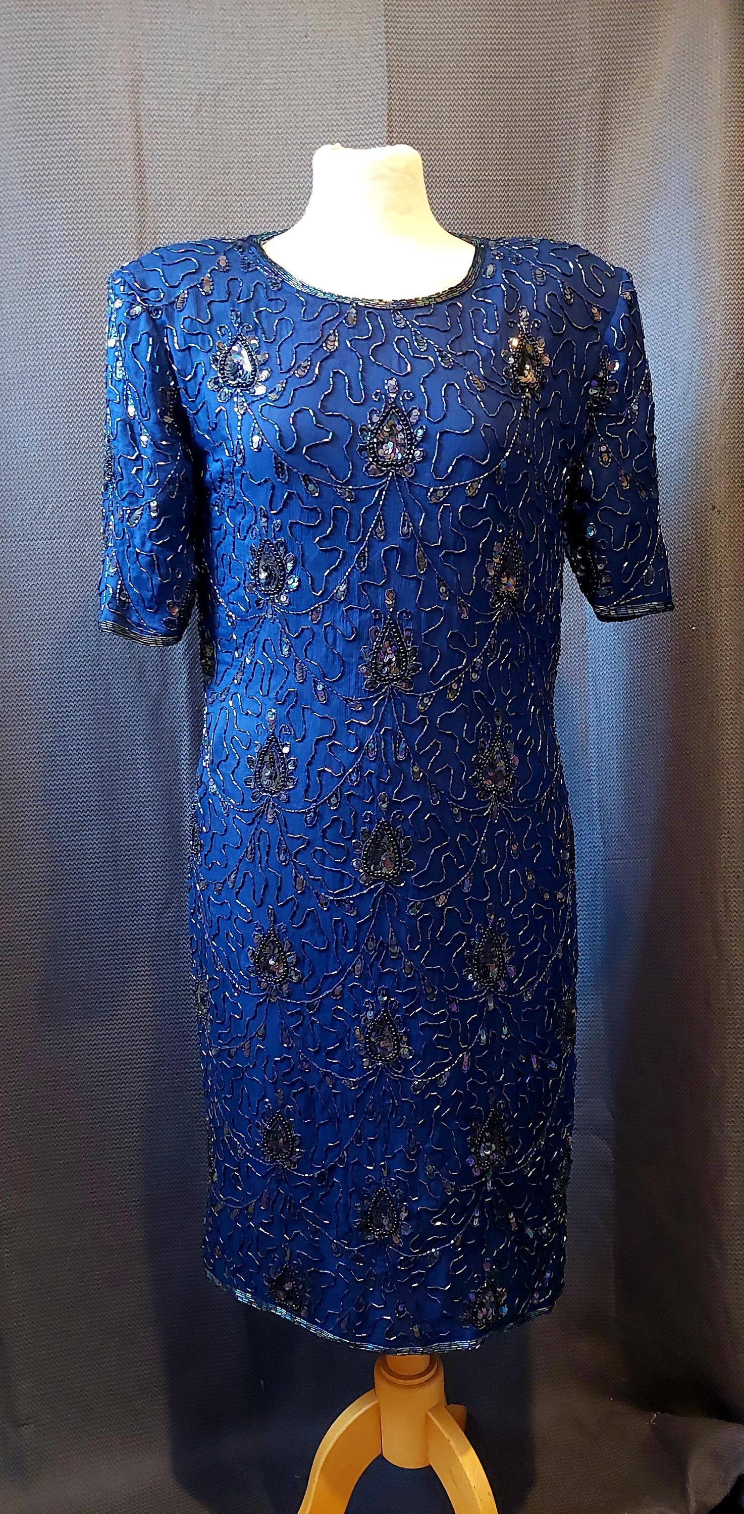 sachin and babi light blue dress LBD Exclusive Dark Blue Bunty Cocktail Dress main image 1