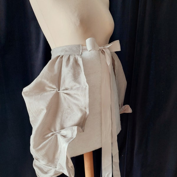 Handmade grey freesize tie on steampunk gothic bustle.