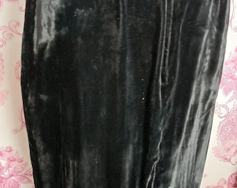 Gothic black cotton velvet skirt