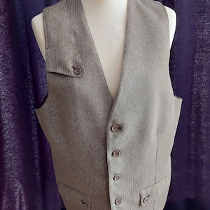 Vintage brown steampunk men&#39;s button waistcoat