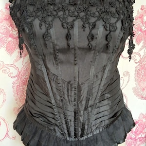 Decorative black lace front corset