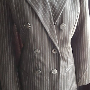 Vintage Gothic Steampunk striped tux formal jacket coat.