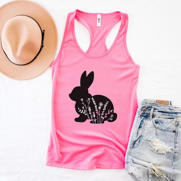 Easter Bunny Tank Top, Pink Easter Tank Top, Easter Gift For Daughter, Easter Gift For Teen, Easter Workout Tank, Cute Easter Shirt