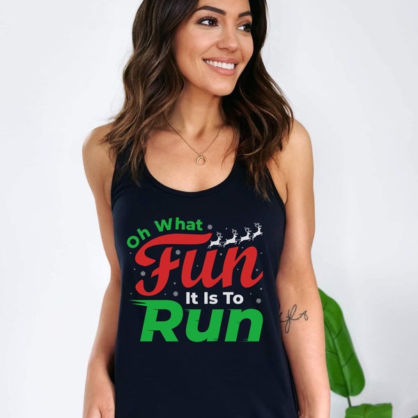 Christmas Running Tank Top, Christmas Running Shirt, Funny Christmas Shirt For Runner, Running Christmas Tank Top For Runners