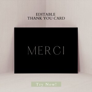 Modèle de carte de remerciement de luxe modifiable, modèle de carte de remerciement d'affaires minimal, carte d'insertion de paquet imprimable neutre,