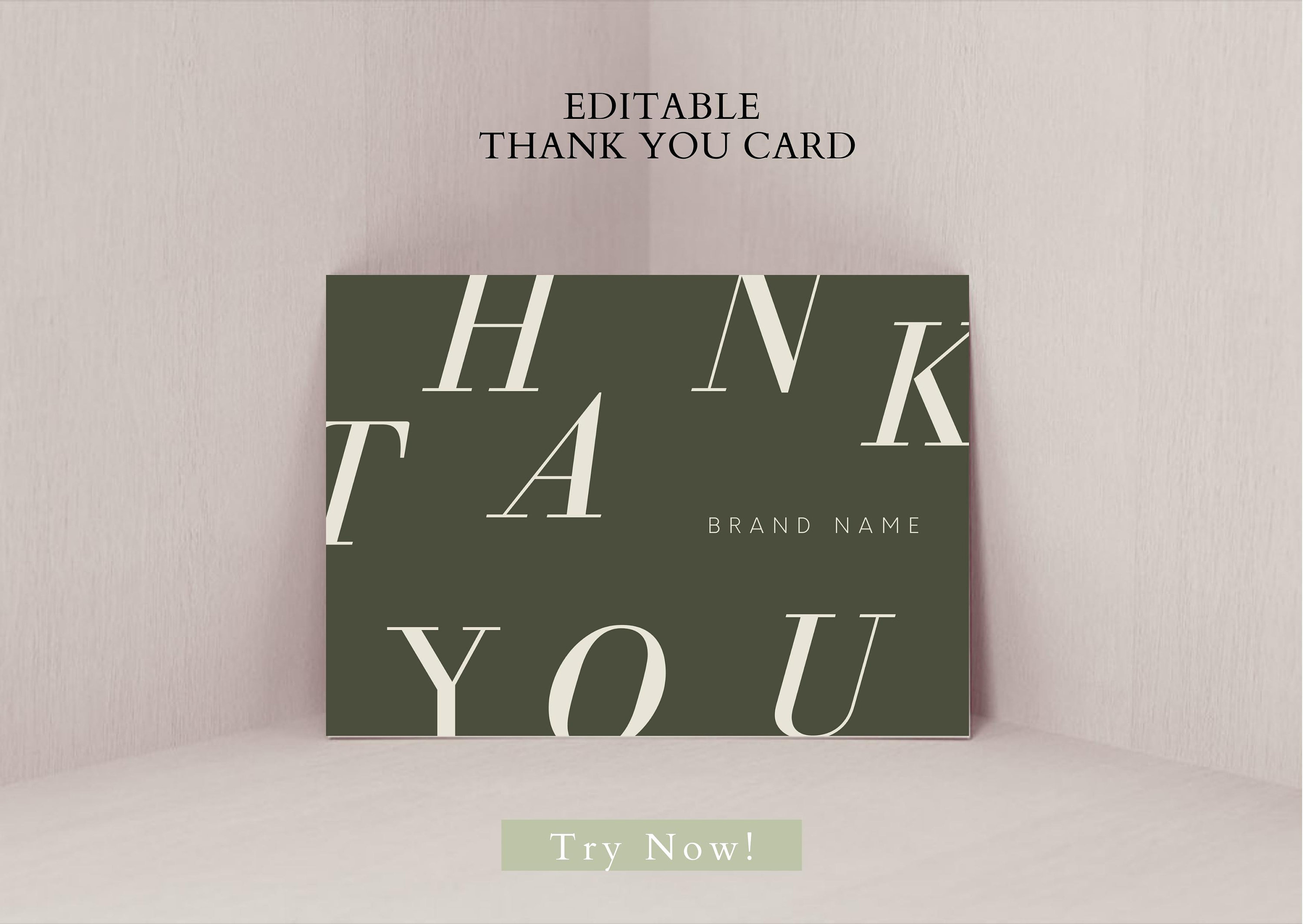 EDITABLE Luxury Thank You Card Template, Minimal Business Thank You ...
