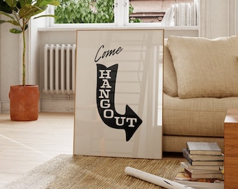 Come Hangout Arrow Print: Eclectic Dorm Decor (Digital Download)