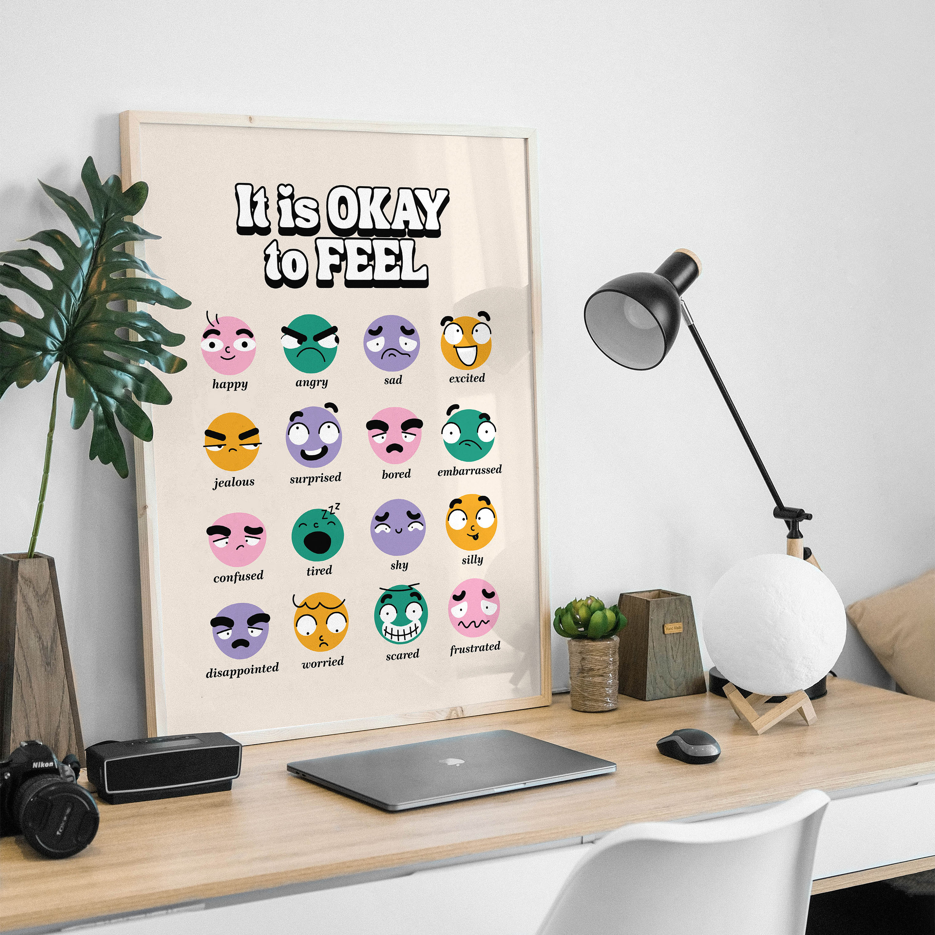 Retro Classroom Decor, Feelings Chart Poster, It's Okay to Feel, My ...