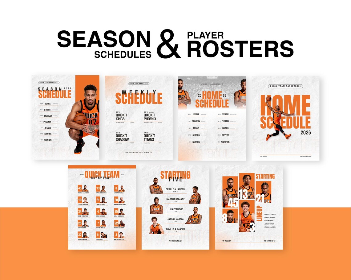 Basketball Team Social Media Kit Canva | Editable Game Day, Player ...