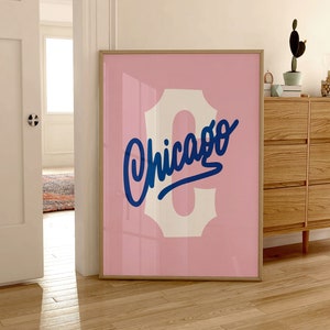 Retro Chicago Letter Art Print: Minimal Vintage Wall Decor (Digital Download)