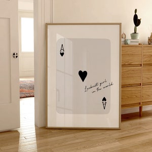 Lucky girl síndrome poster impressão na moda arte da parede imprime neutro preto e branco arte da parede moderna decoração da parede quarto impressões feminino