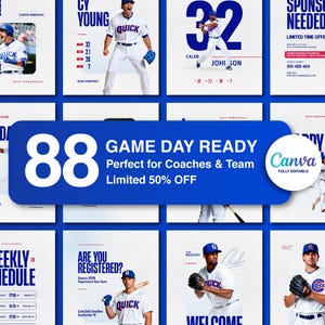 Baseball Social Media Templates Canva Bundle for Coaches (Digital Download)