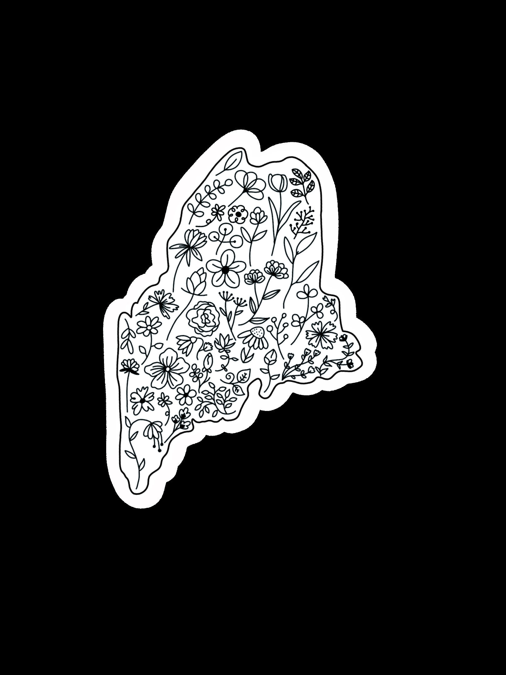 State Sticker - Floral - Waterproof Vinyl Sticker - Etsy