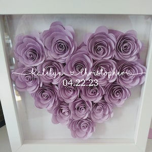 Personalized Wedding/Anniversary Flower Shadow Box / Gift / Custom