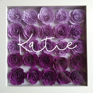 Personalized Name-Flower Shadow Box / Gift Idea / Custom