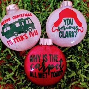 Christmas Vacation - Glitter Christmas Ornaments